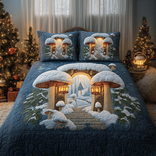 Mushroom Gate 3-Piece Quilted Bedding Set GFTOQM1281