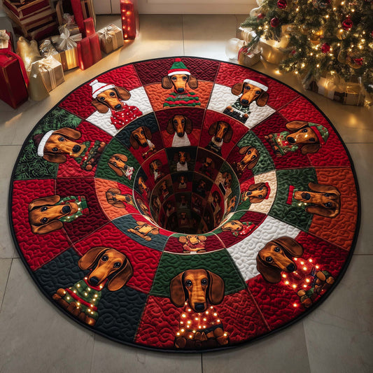 Dachshund Parade Quilted Round Mat GFTOQM1288