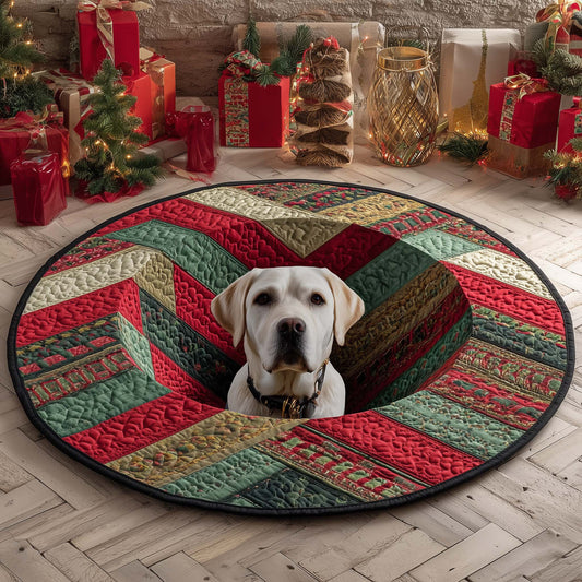 Labrador Chevron Quilted Round Mat GFTOQM1289