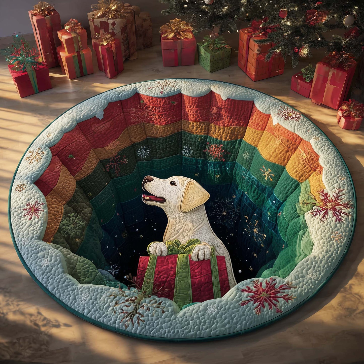 Labrador Gift Quilted Round Mat GFTOQM1291