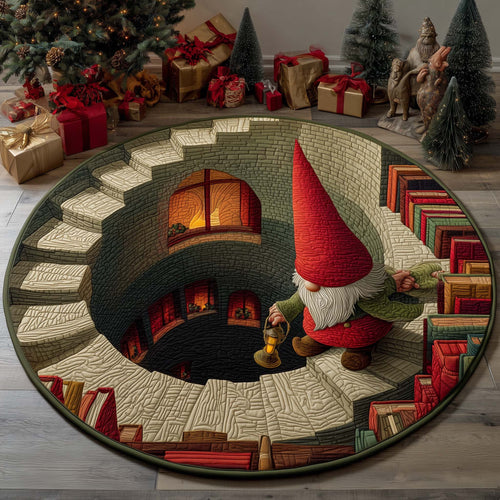 Gnome Stairway Quilted Round Mat GFTOQM1292