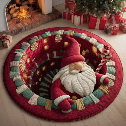 Peppermint Gnome Quilted Round Mat GFTOQM1295