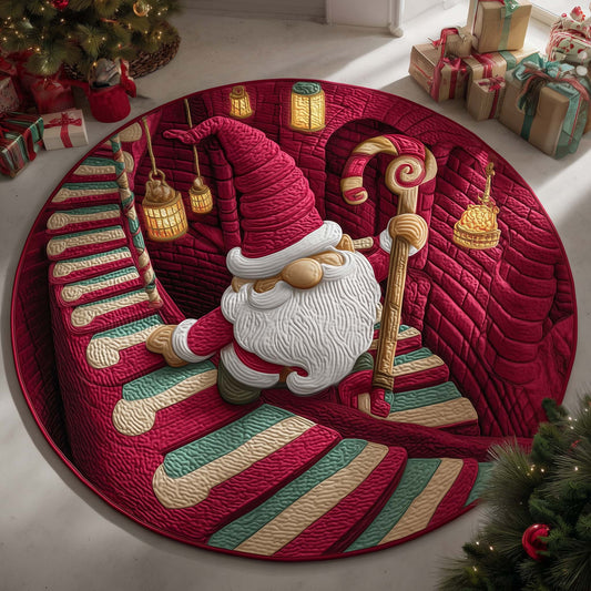Stairway Gnome Quilted Round Mat GFTOQM1298