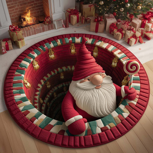 Chimney Gnome Quilted Round Mat GFTOQM1301