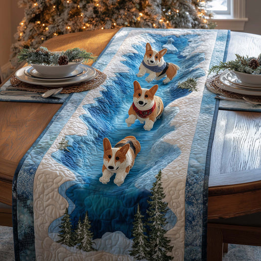 Corgi Glacier Quilted Table Runner GFTOQM1305