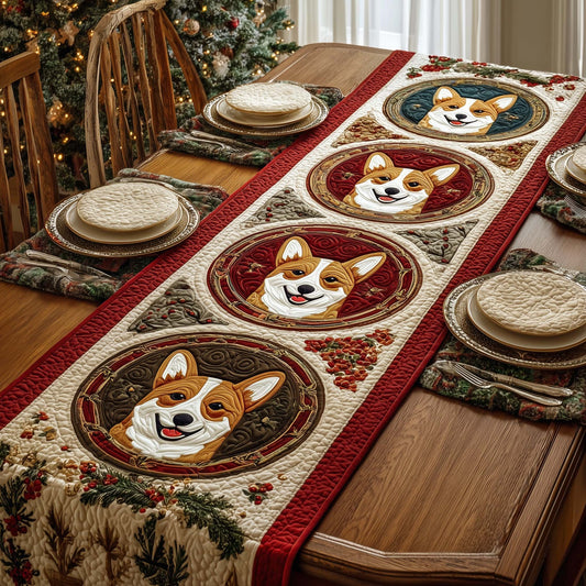 Corgi Wreath Quilted Table Runner GFTOQM1306