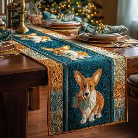 Corgi Parcel Quilted Table Runner GFTOQM1308