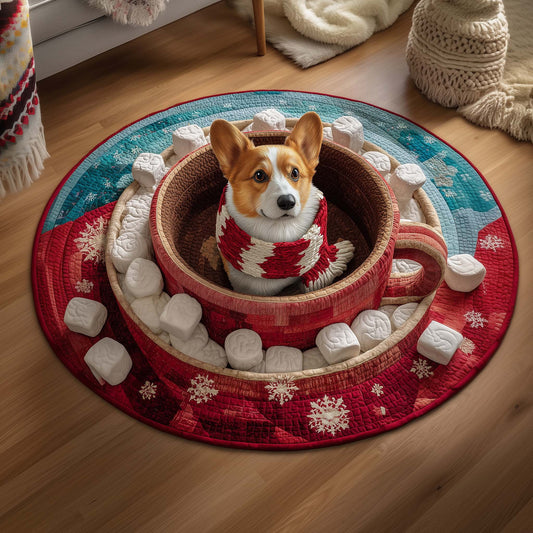 Corgi Quilted Round Mat GFTOQM132