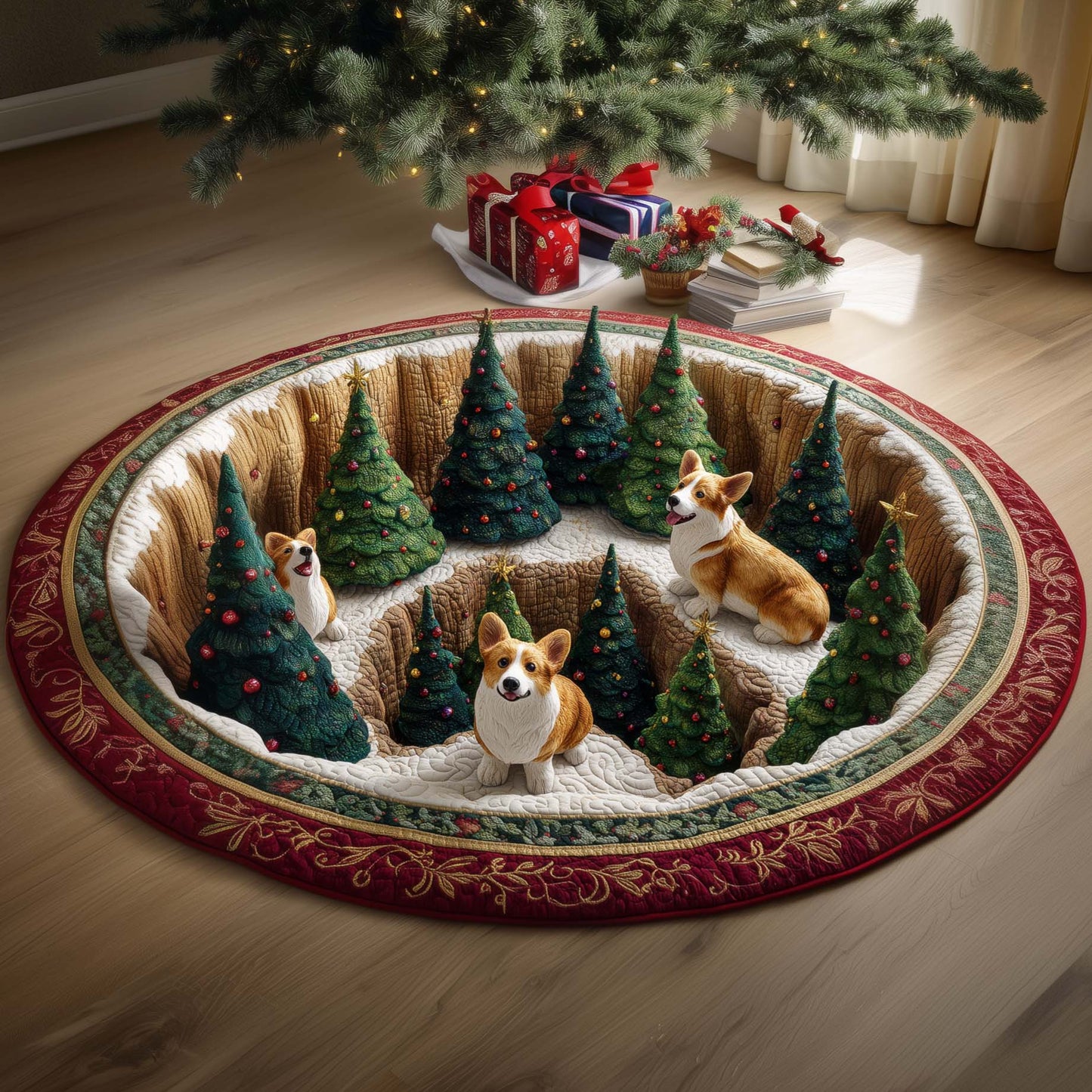 Corgi Quilted Round Mat GFTOQM133