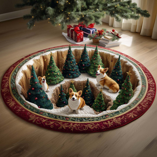 Corgi Quilted Round Mat GFTOQM133