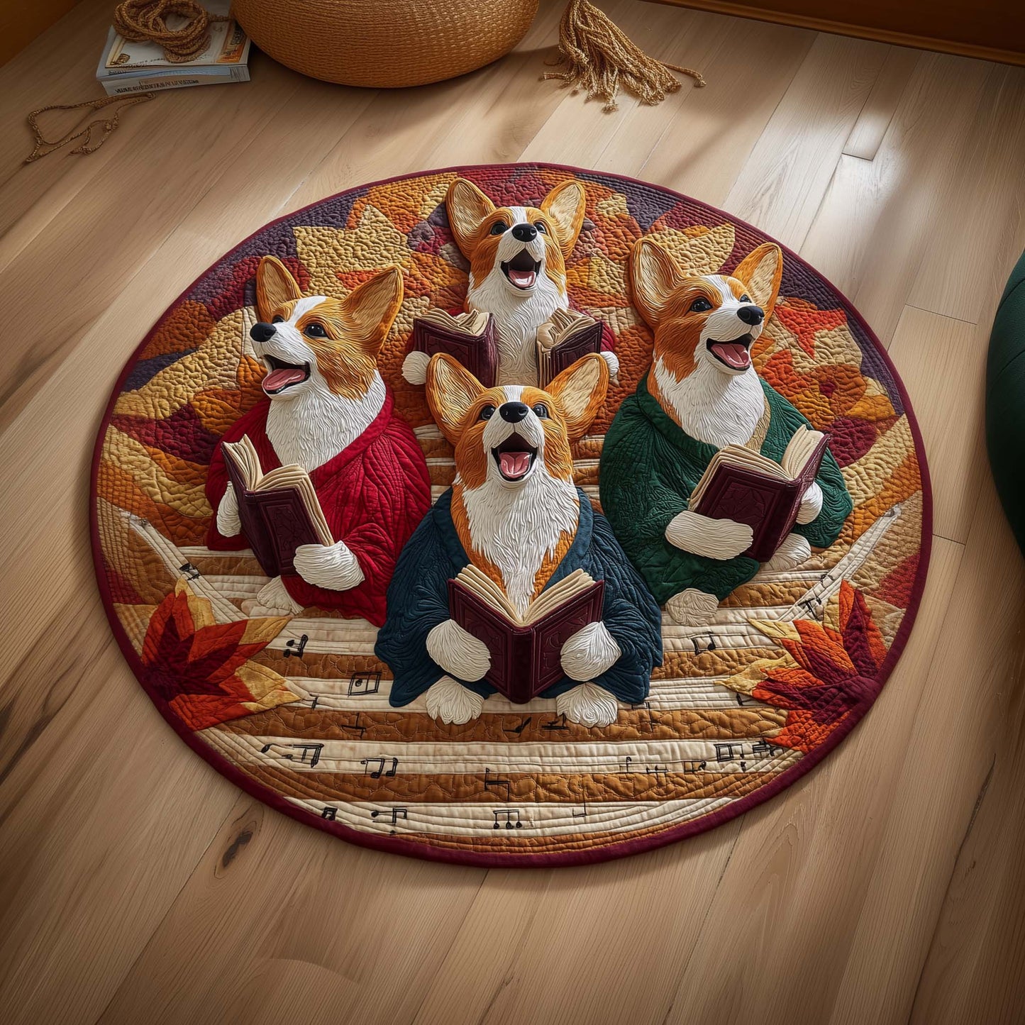 Corgi Quilted Round Mat GFTOQM134