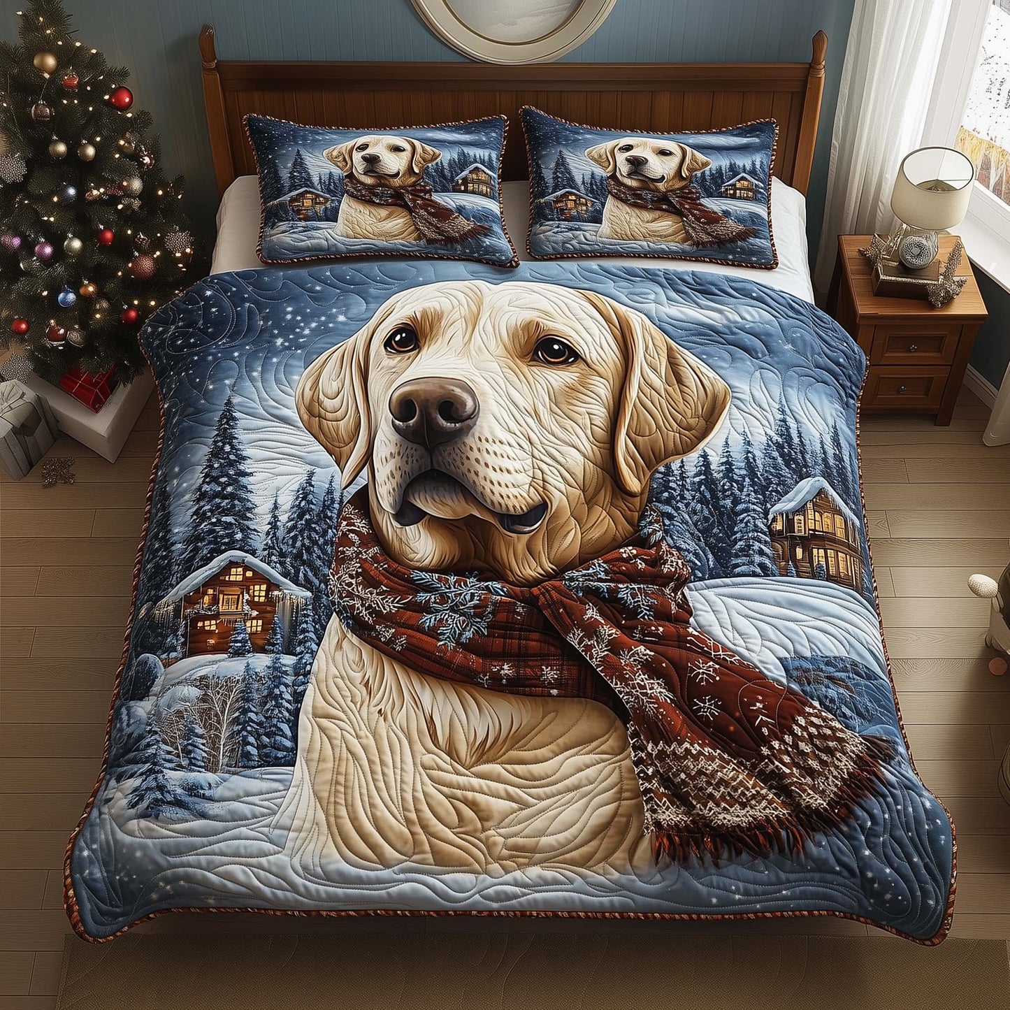 Snowy Labrador Duvet Cover Set GFTOQM1358