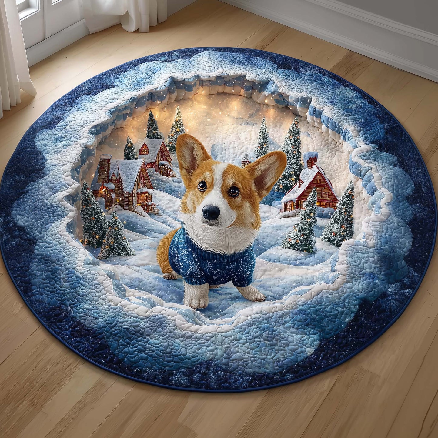 Corgi Quilted Round Mat GFTOQM135