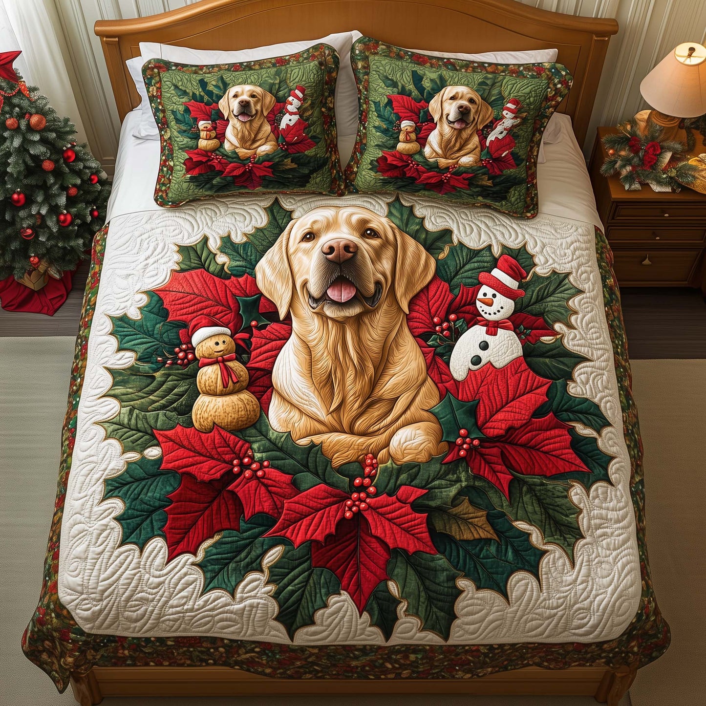Poinsettia Lab Duvet Cover Set GFTOQM1363