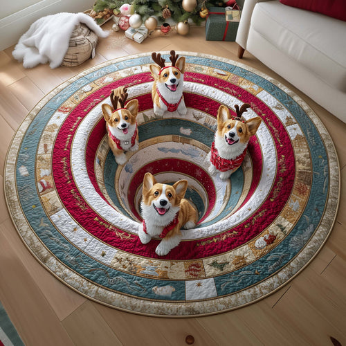 Depth Corgi Quilted Round Mat GFTOQM139