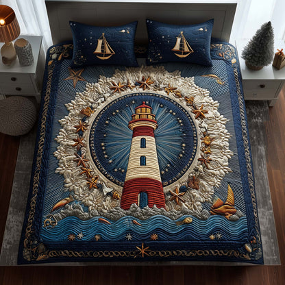 Coral Lighthouse Duvet Cover Set GFTOQM1409