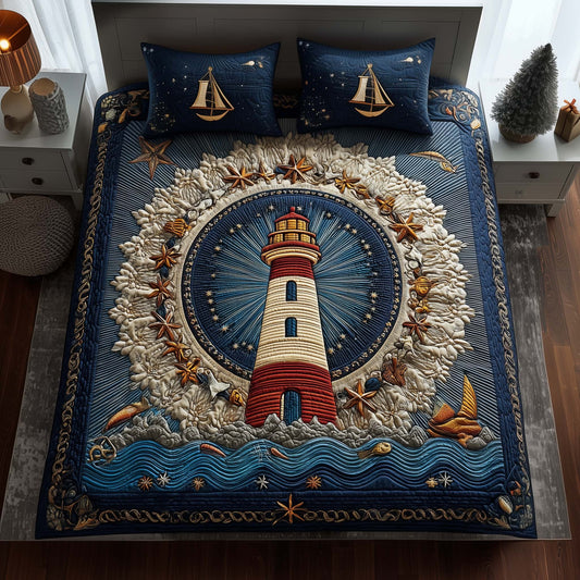 Coral Lighthouse Duvet Cover Set GFTOQM1409