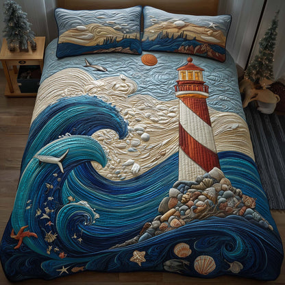 Wave Lighthouse Duvet Cover Set GFTOQM1411