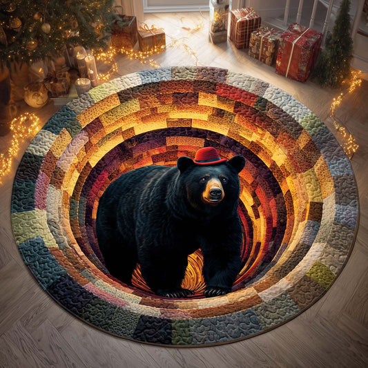 Fedora Bear Quilted Round Mat GFTOQM1420