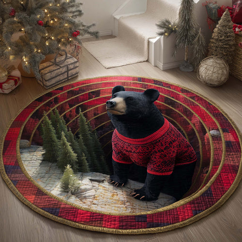 Sweater Bear Quilted Round Mat GFTOQM1421