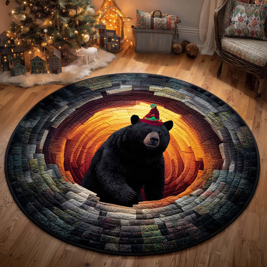 Holiday Bear Quilted Round Mat GFTOQM1422