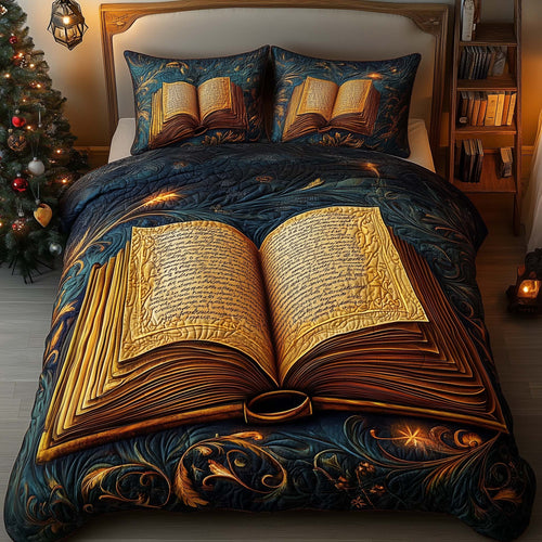 Golden Book 3-Piece Quilted Bedding Set GFTOQM1472