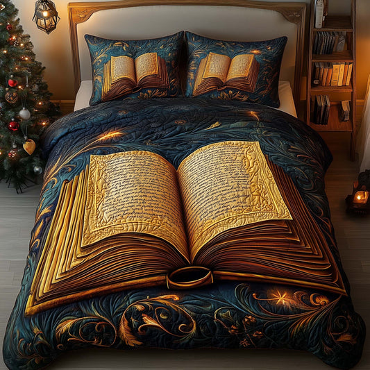 Golden Book 3-Piece Quilted Bedding Set GFTOQM1472