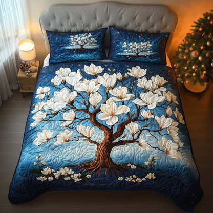 Magnolia Tree 3-Piece Quilted Bedding Set GFTOQM1475