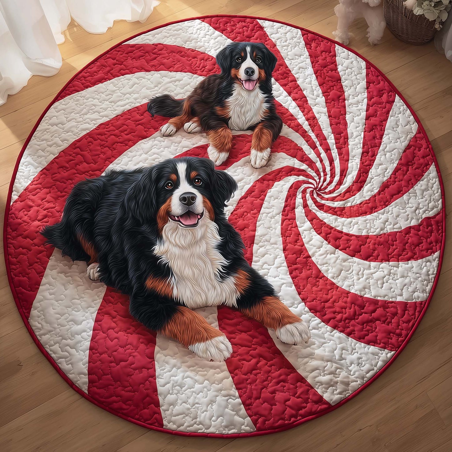 Paired Bernese Quilted Round Mat GFTOQM147