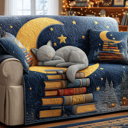 Moon Cat Quilted Sofa Cover GFTOQM1509