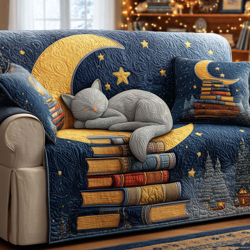Moon Cat Quilted Sofa Cover GFTOQM1509