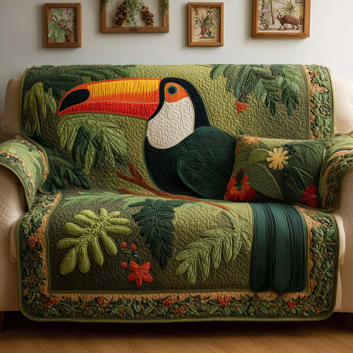 Jungle Toucan Quilted Sofa Cover GFTOQM1546