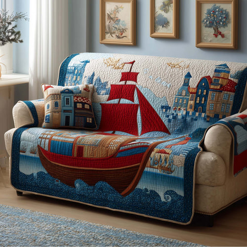 Red Harbor Quilted Sofa Cover GFTOQM1552