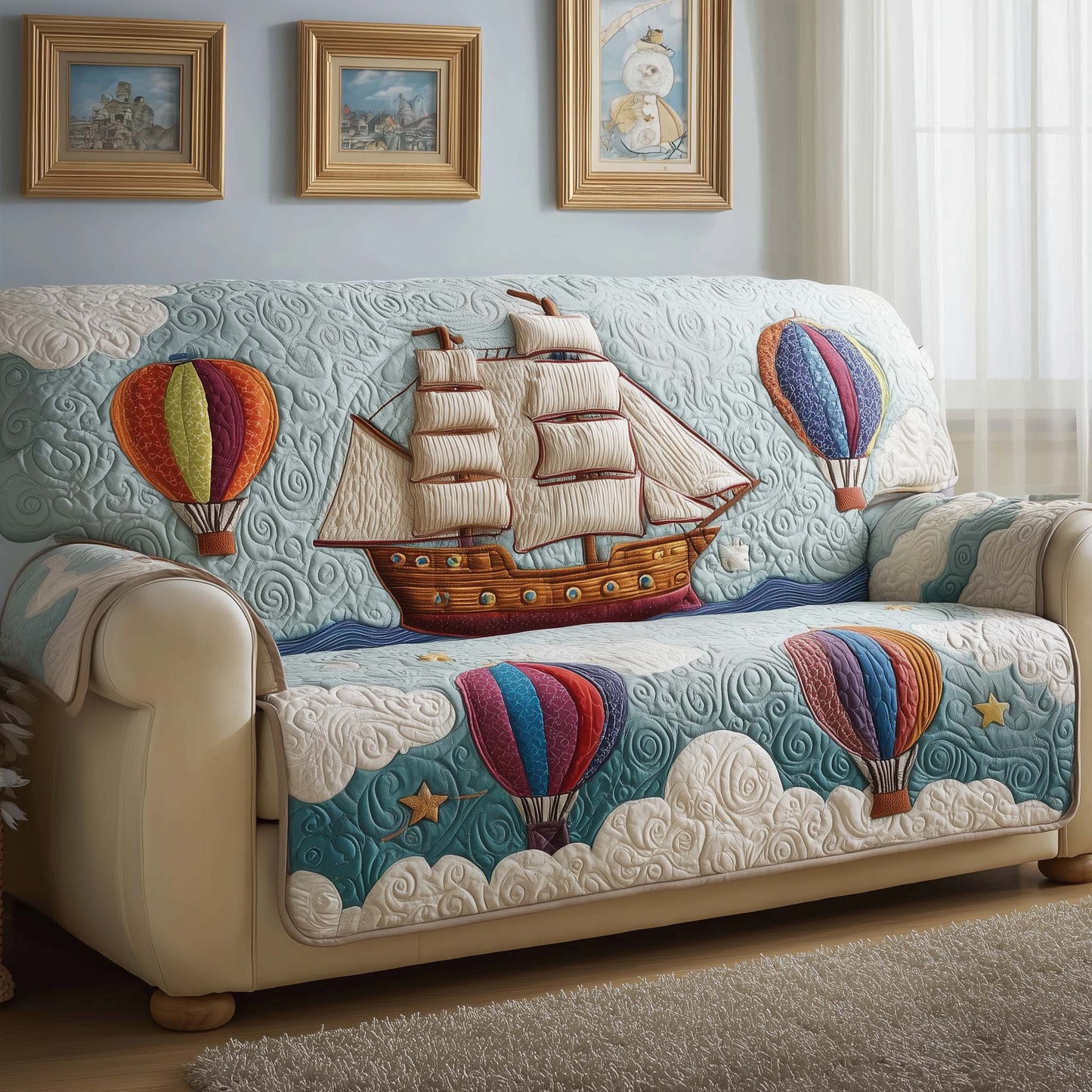 Balloon Sail Quilted Sofa Cover GFTOQM1554