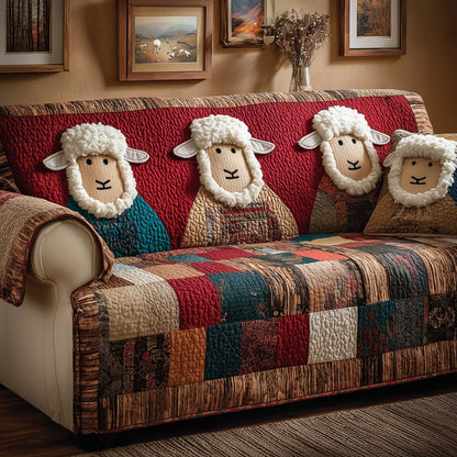 Cozy Flock Quilted Sofa Cover GFTOQM1555