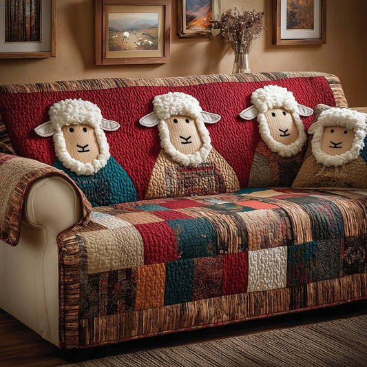 Cozy Flock Quilted Sofa Cover GFTOQM1555