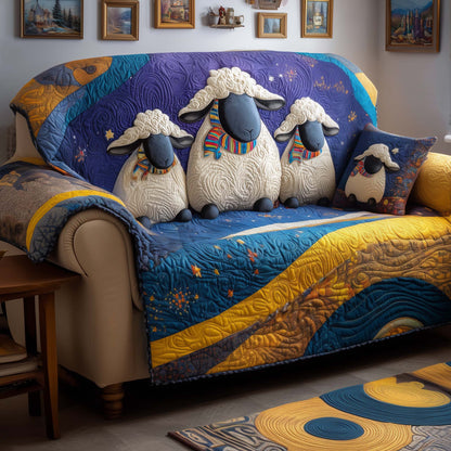 Starlit Sheep Quilted Sofa Cover GFTOQM1556