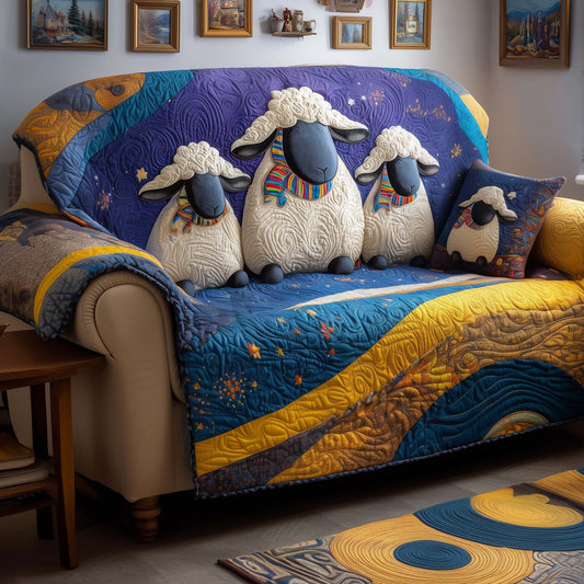 Starlit Sheep Quilted Sofa Cover GFTOQM1556