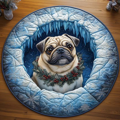 Pug Quilted Round Mat GFTOQM157