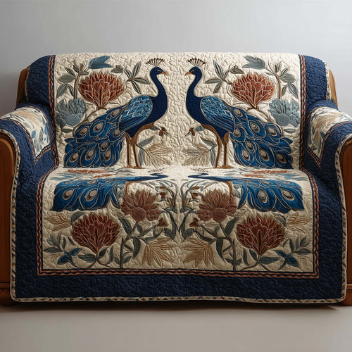 Royal Peacocks Quilted Sofa Cover GFTOQM1600