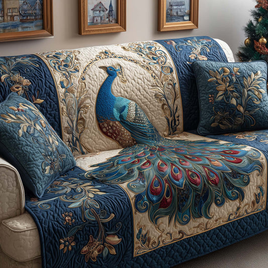 Regal Peacock Quilted Sofa Cover GFTOQM1601