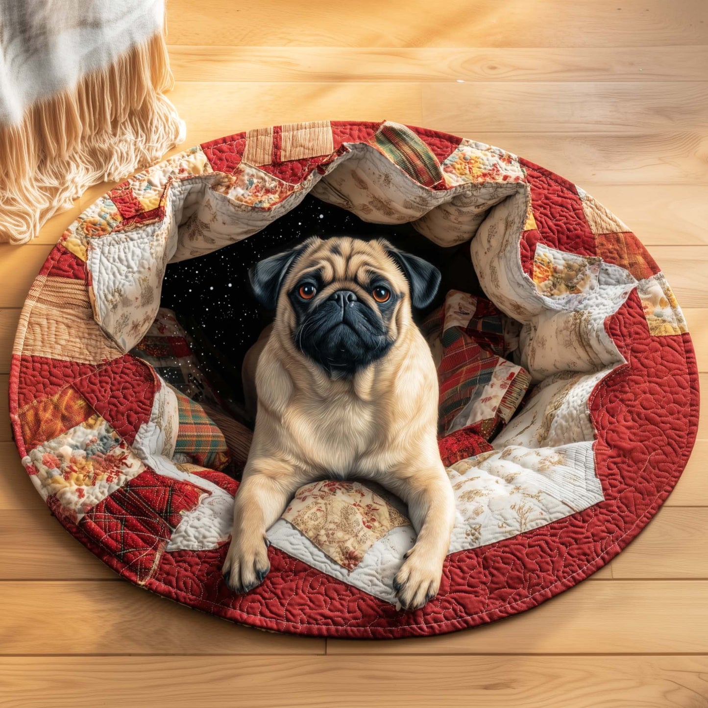 Pug Quilted Round Mat GFTOQM160