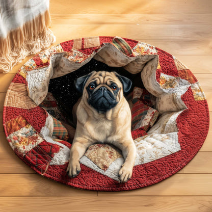 Pug Quilted Round Mat GFTOQM160