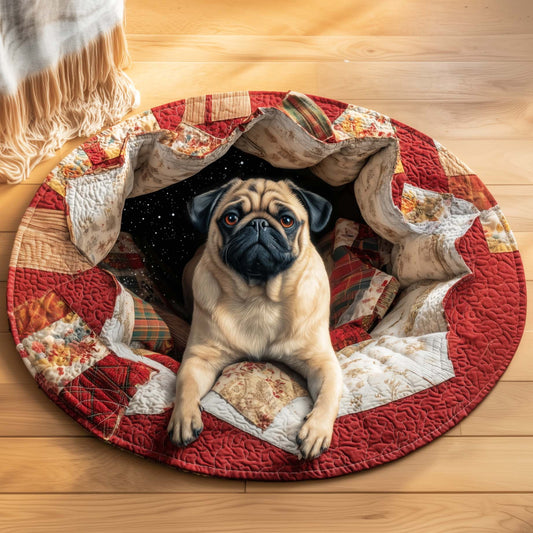 Pug Quilted Round Mat GFTOQM160