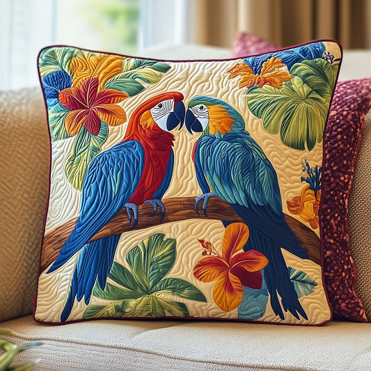 Tropical Parrots Quilted Pillow Case GFTOQM1625