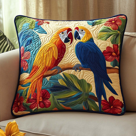 Tropical Parrots Quilted Pillow Case GFTOQM1626