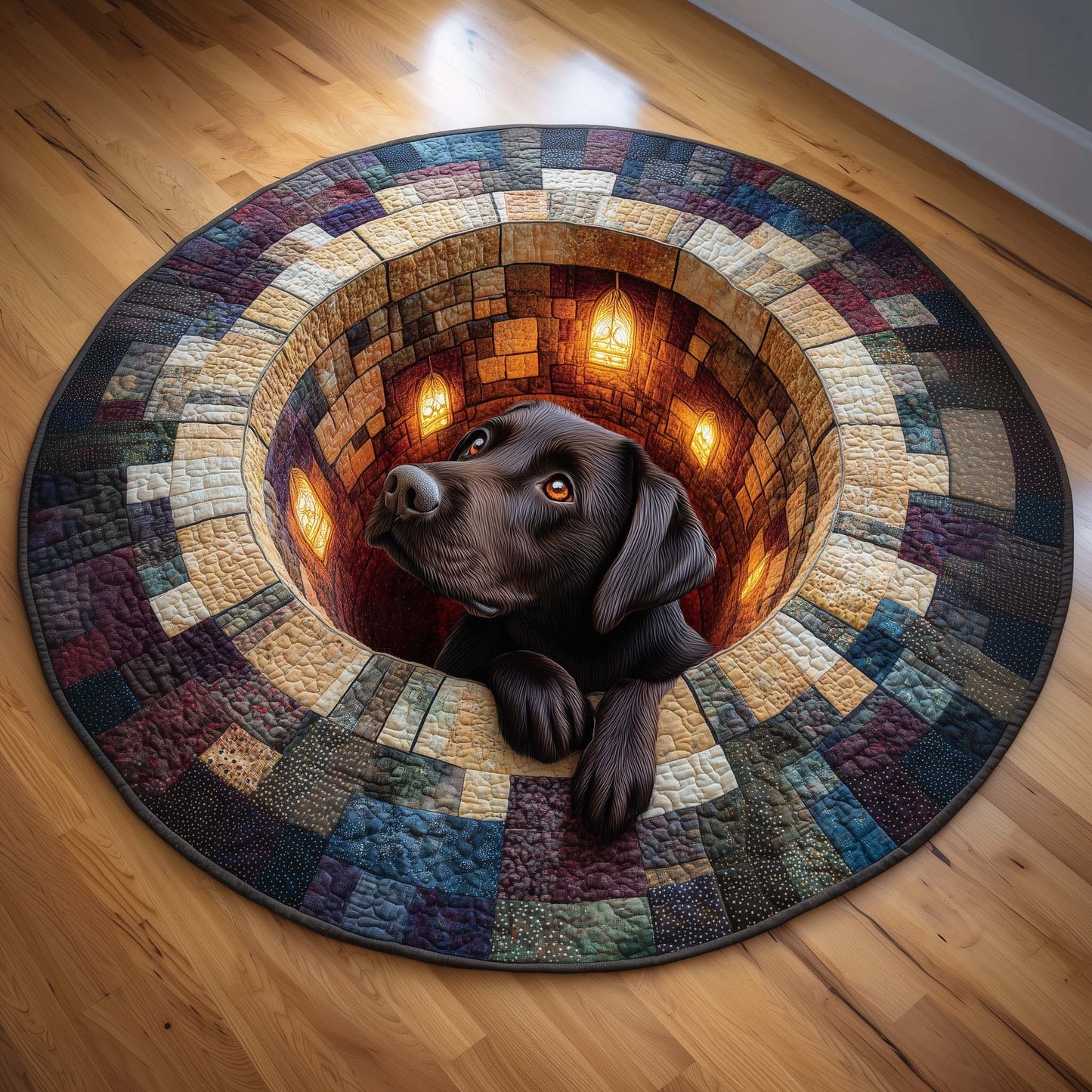 Labrador Quilted Round Mat GFTOQM162