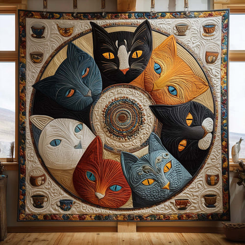 Feline Mandala Quilted Blanket GFTOQM1634