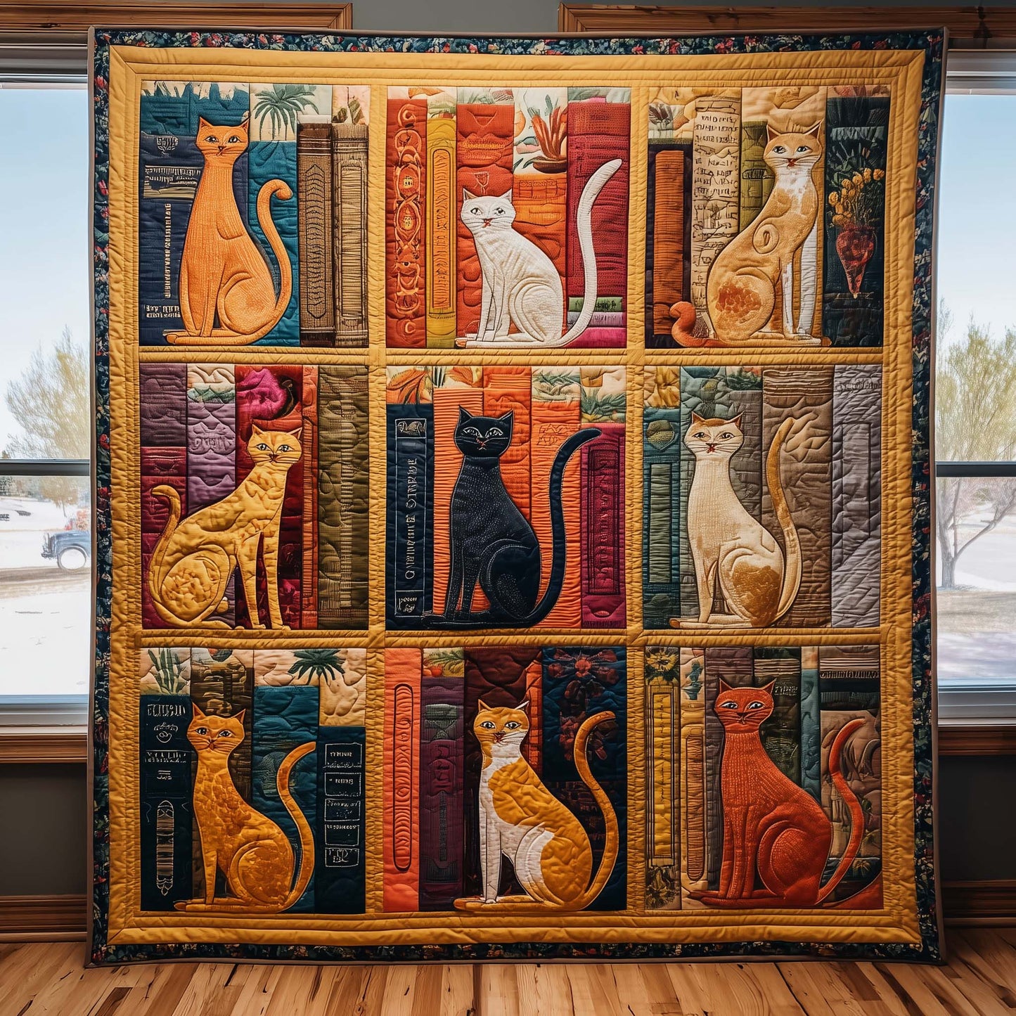 Library Cats Quilted Blanket GFTOQM1635
