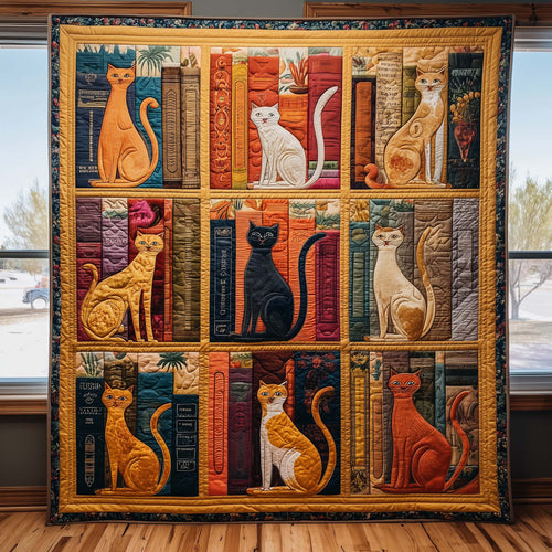 Library Cats Quilted Blanket GFTOQM1635